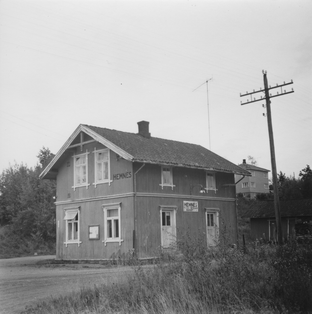 Stasjonsbygningen på Hemnes stasjon på den nedlagte Aurskog-Hølandsbanen.