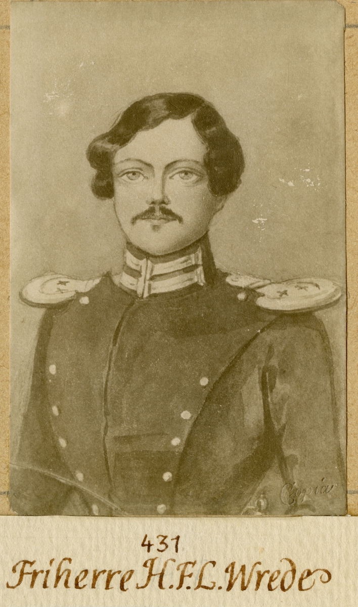 Porträtt av Henrik Fabian Ludvig Wrede, underlöjtnant vid Andra livgardet I 2.