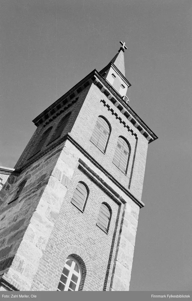 Utsjok Kirketårn. Utsjok-tur, Finland. Fotografert i august 1969.