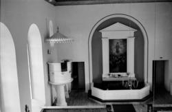 Utsjok Kirke, interiør.  Utsjok-tur, Finland. Fotografert i 