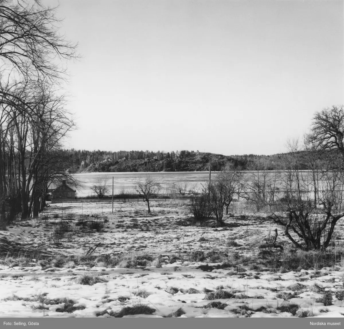 "Södermanland. Huddinge sn. Skärholmen.Utsikt från manbyggnaden över den vanvårdade trädgården."