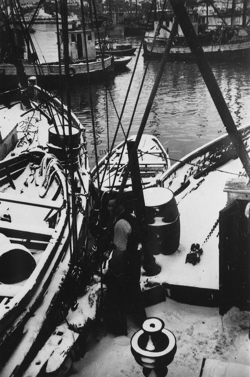 Ombord i M/K "Ariel"på Lofotfiske ,1946