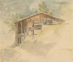 Våningshus i skråning [Tegning]