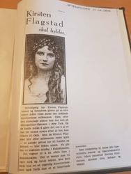 Overskriften lyder "Kirsten Flagstad skal hylles". Avisartikkelen handler om hennes suksess i New York og The Metropolitan Opera. Avisartikkelen er datert 1. juni, 1935.