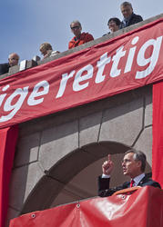 1. mai 2013, statsminister Jens Stoltenberg taler på Youngst
