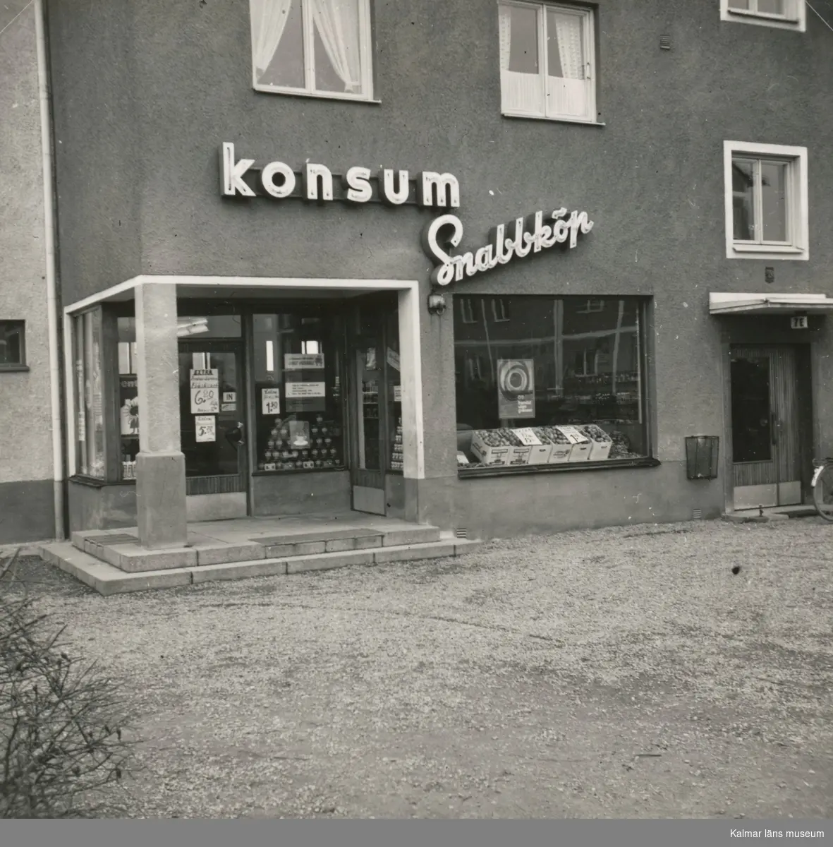 Konsumbutiken på Tegelviksvägen. Den första snabbköpsbutiken.