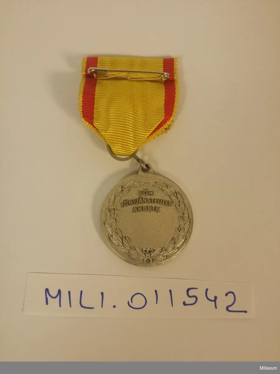Förtjänstmedalj i valören silver (försilvrad mässing) från Malmöhus läns hemvärnsförbund