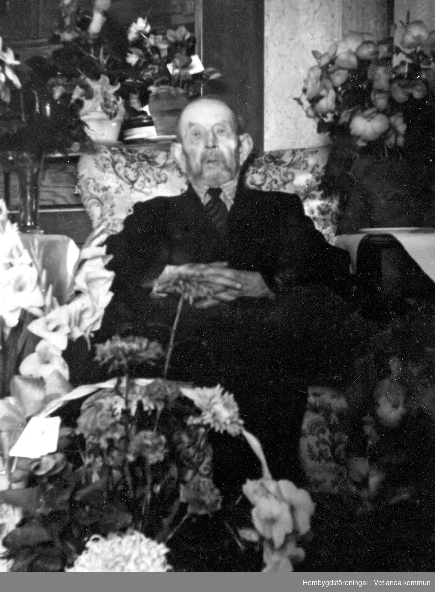 Carl Johan Johansson på sin 95-årsdag den 11 oktober 1954.