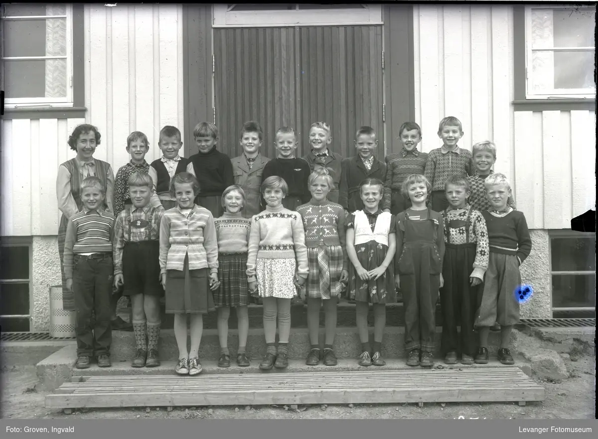 Skolebilde fra folkeskole,  Mule skole 1955-1956.