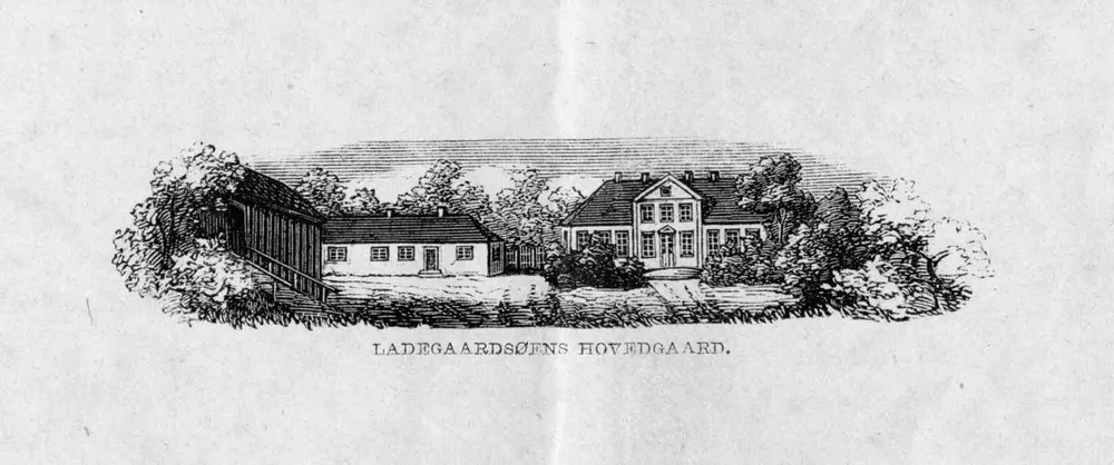 Illustrasjon som viser Bygdø Kongsgård, 1865