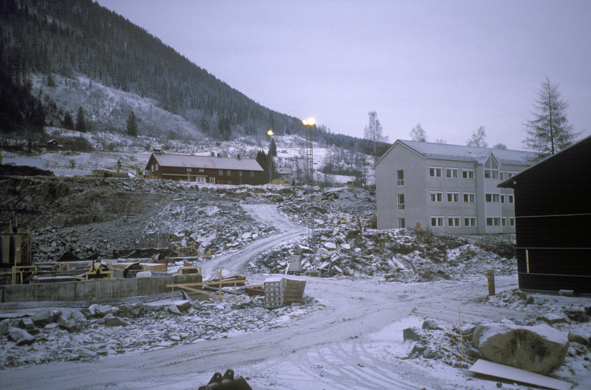 Lillehammer, Nordre Ål, Storhove, grunnarbeide, RTV-sentret, hovedbygning, driftsbygning, mot øst