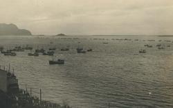 "Flåterevyen". Byjubileelt i 1948.. Sett fra nordsida av Nør