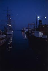 Kveld ved Rådhusbryggene.