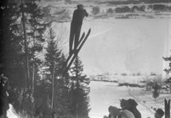 Lillehammerrennene 1928. Trening i Riisebakken.
Lillehammer