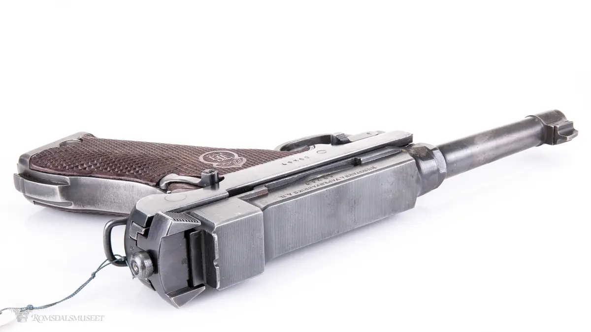 Pistol som designmessig ligner på en P08 Luger. Rekyldrevet, enkeltskuddspistol med låst sluttstykke og integrert hane.
