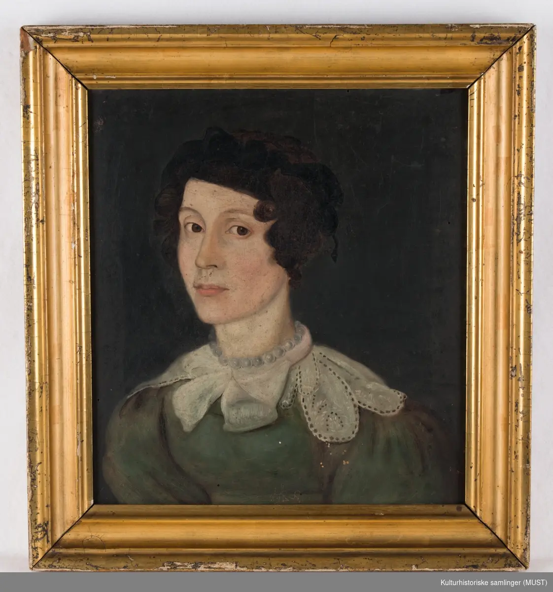 Portrett av Johanne (Hanna) Margrethe Petersen (f. Zetlitz) (1797 - 1888). Datter av dikteren Jens Zetlitz.