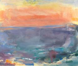 Hav og rød himmel [Maleri]