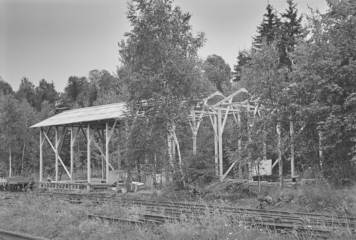 Bygging av lokomotivstall på Bingsfoss stasjon