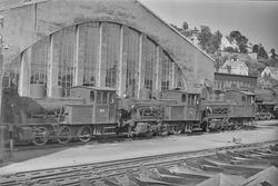 Hensatte damplokomotiver på NSBs verksted på Marienborg ved 