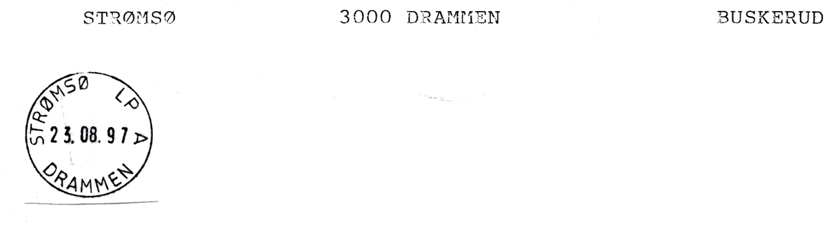 Stempelkatalog Strømsø 3000 Drammen, Drammen kommune, Buskerud