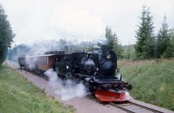 Damplokomotiv type 21e nr. 207 med ekstratog ved Ilseng i an