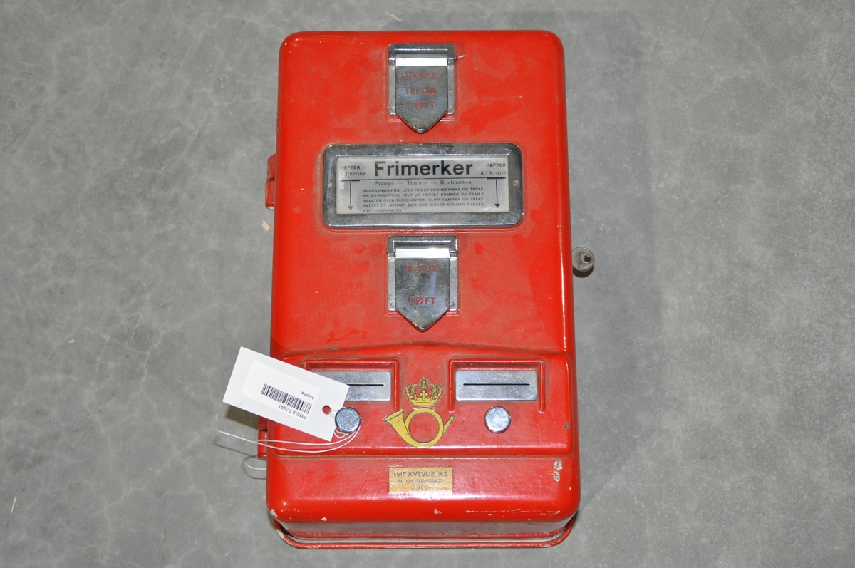 Automat for kjøp av frimerker utenom postkontorets åpningstid.