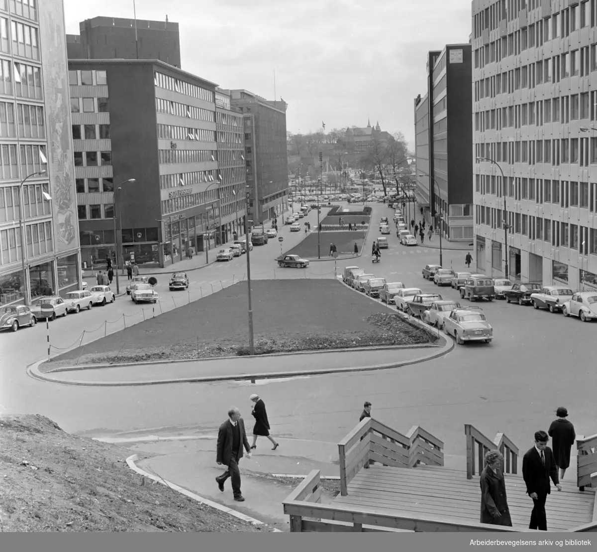 Vestre Vika. Fra det nye Vika. Haakon 7 's gate. Mai 1965