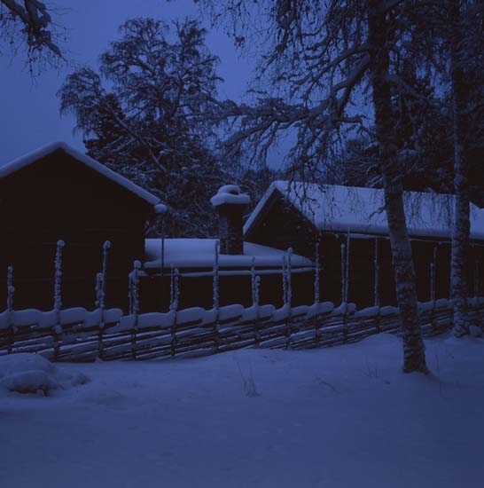 Västerby hembygdsby i Rengsjö, kokhuset från en fäbod, 15 januari 1999.