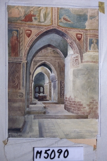 Akvarellmålning på papper.
Sidokapellet i S. Francesco, Assisi.