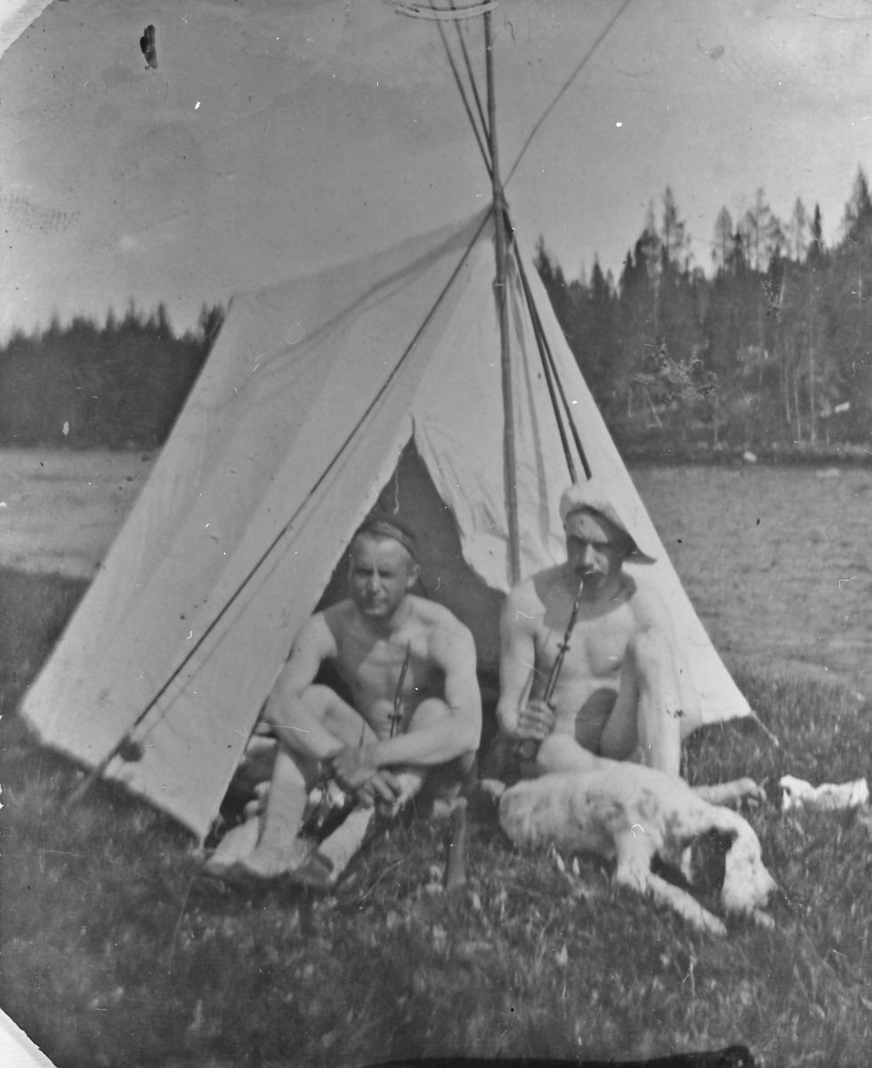 Fisketur med telt, Femundsjøen, 1903. 