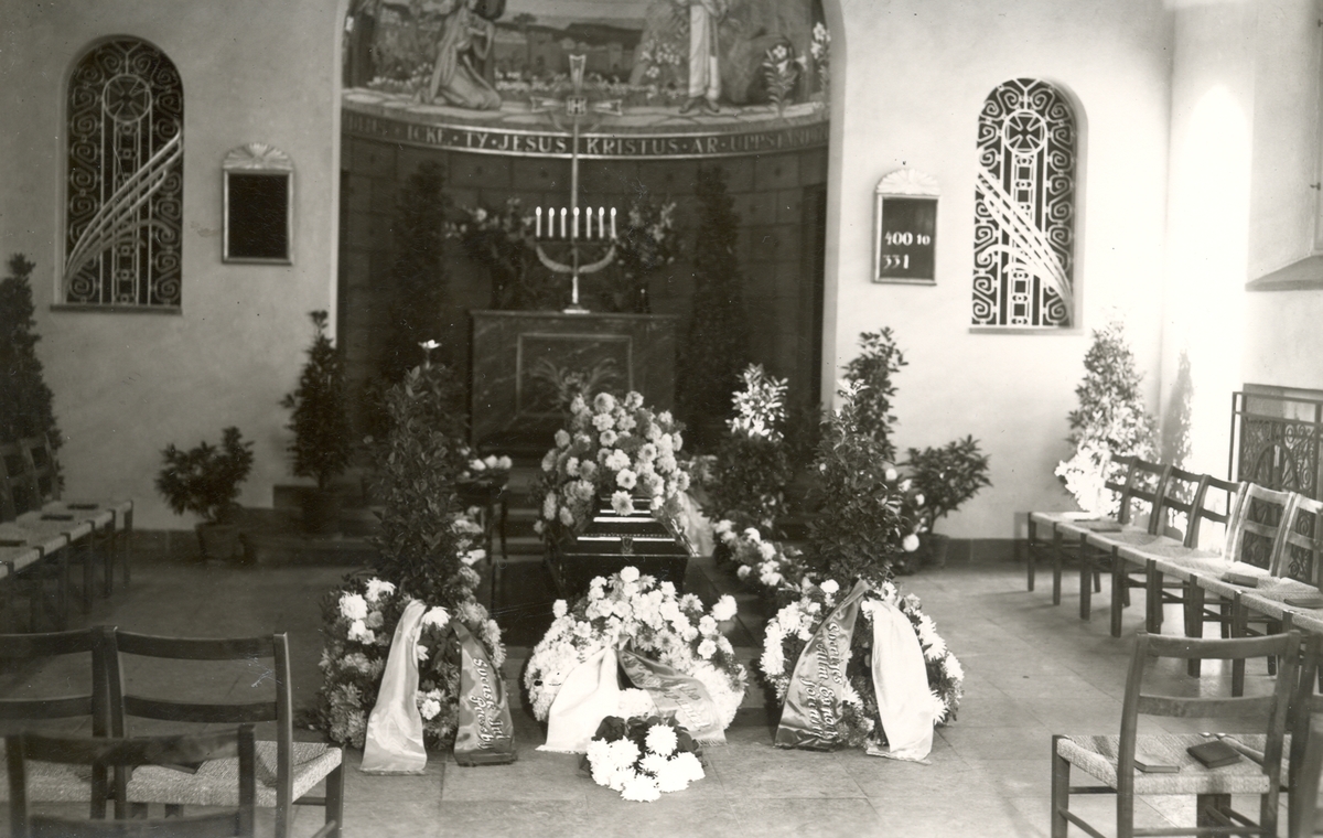 Begravning i krematoriet i Kalmar.