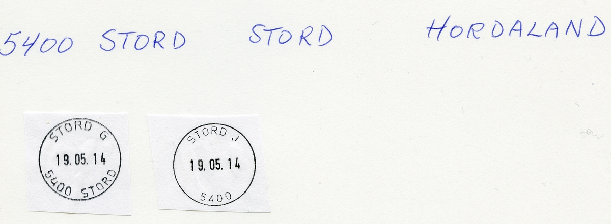 Stempelkatalog 5400 Stord, Stord, Hordaland