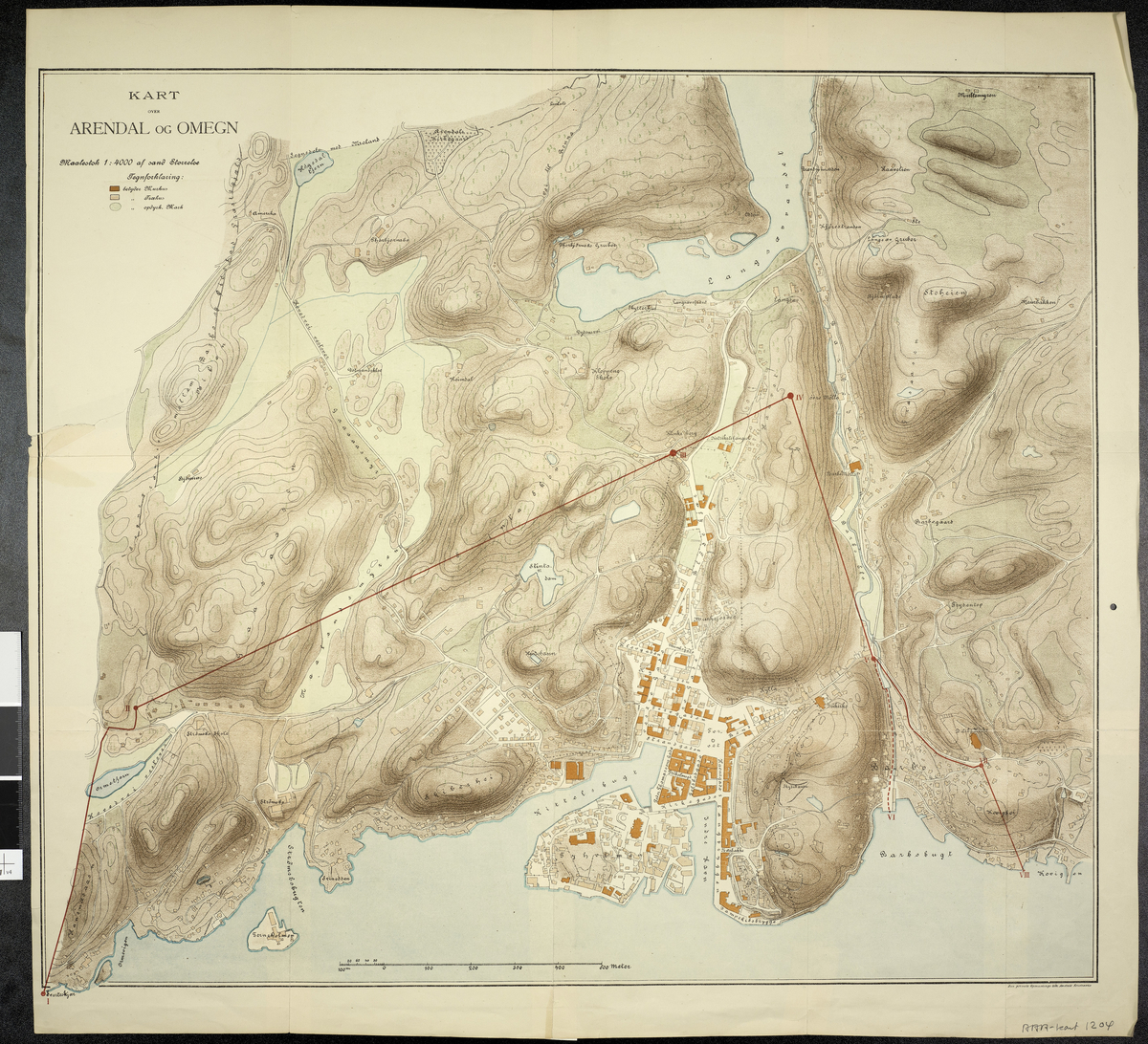Kart over Arendal og Omegn