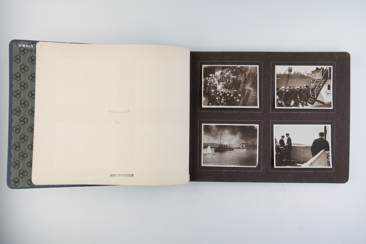 Fotoalbum med fotografier fra S/S Kristianiafjords første tur fra Kristiania til Bergen i 1913. Fotografert og utgitt av Anders Beer Wilse.