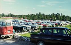 En del av bilene som sto på Norsk Skogbruksmuseums parkering