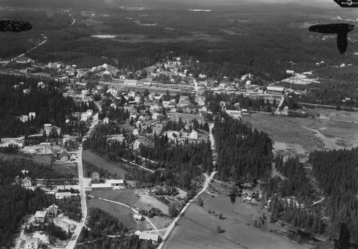 Flygfoto över Gnosjö i Jönköpings län. Nr G. 1980