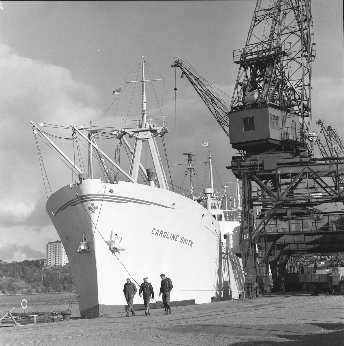 Lastfartyget CAROLINE SMITH i hamn i Stockholm.