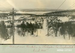 "Udsigt mod Vinkelen og Stubsjøen  fra Tougbanebul.Mars 1911