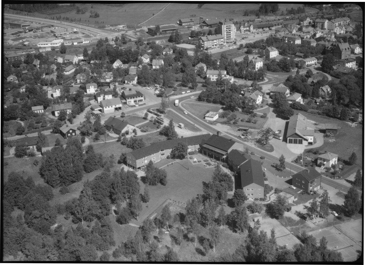 Flygfoto över stadsdel Västanfors, Fagersta.
