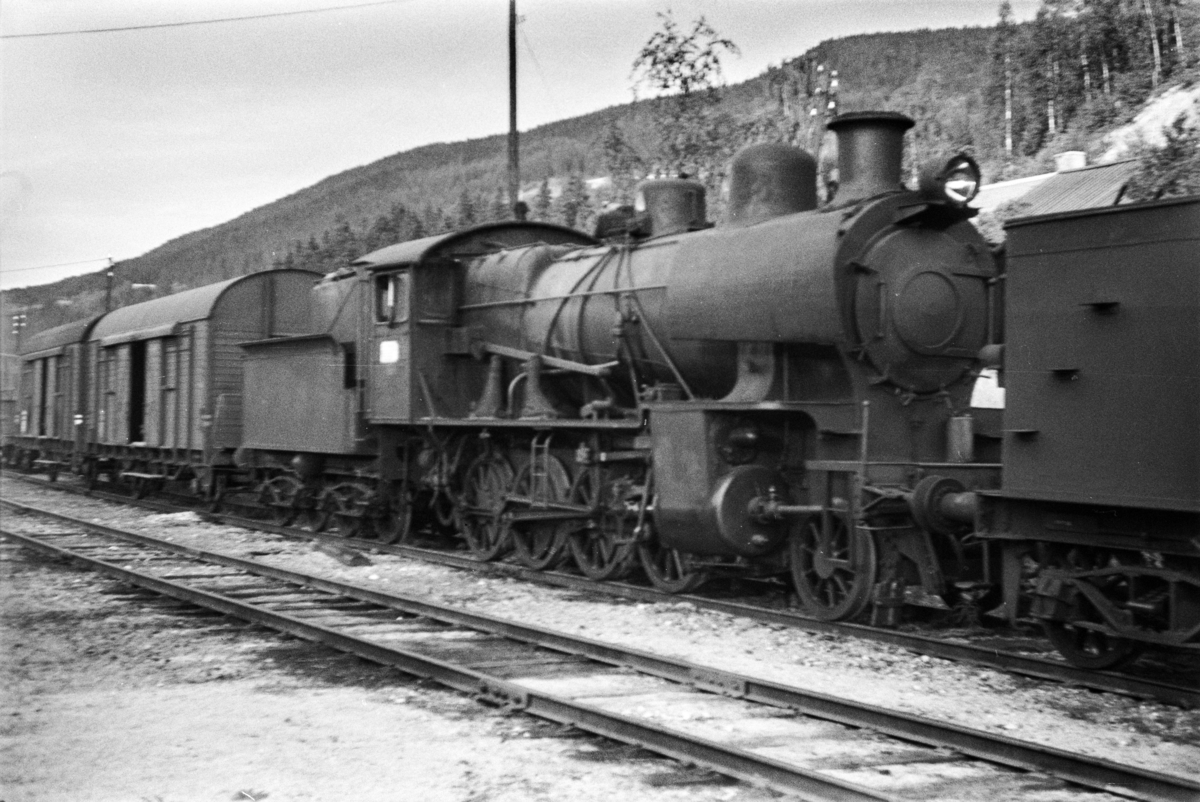 Utrangert damplokomotiv type 28b nr. 161 på Ål stasjon.