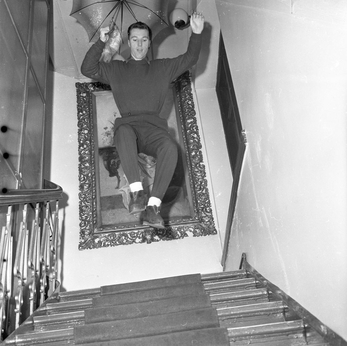 Fra oppsetning av "Stormen" på Det Norske Teater. Fotografert 10.03.1959.