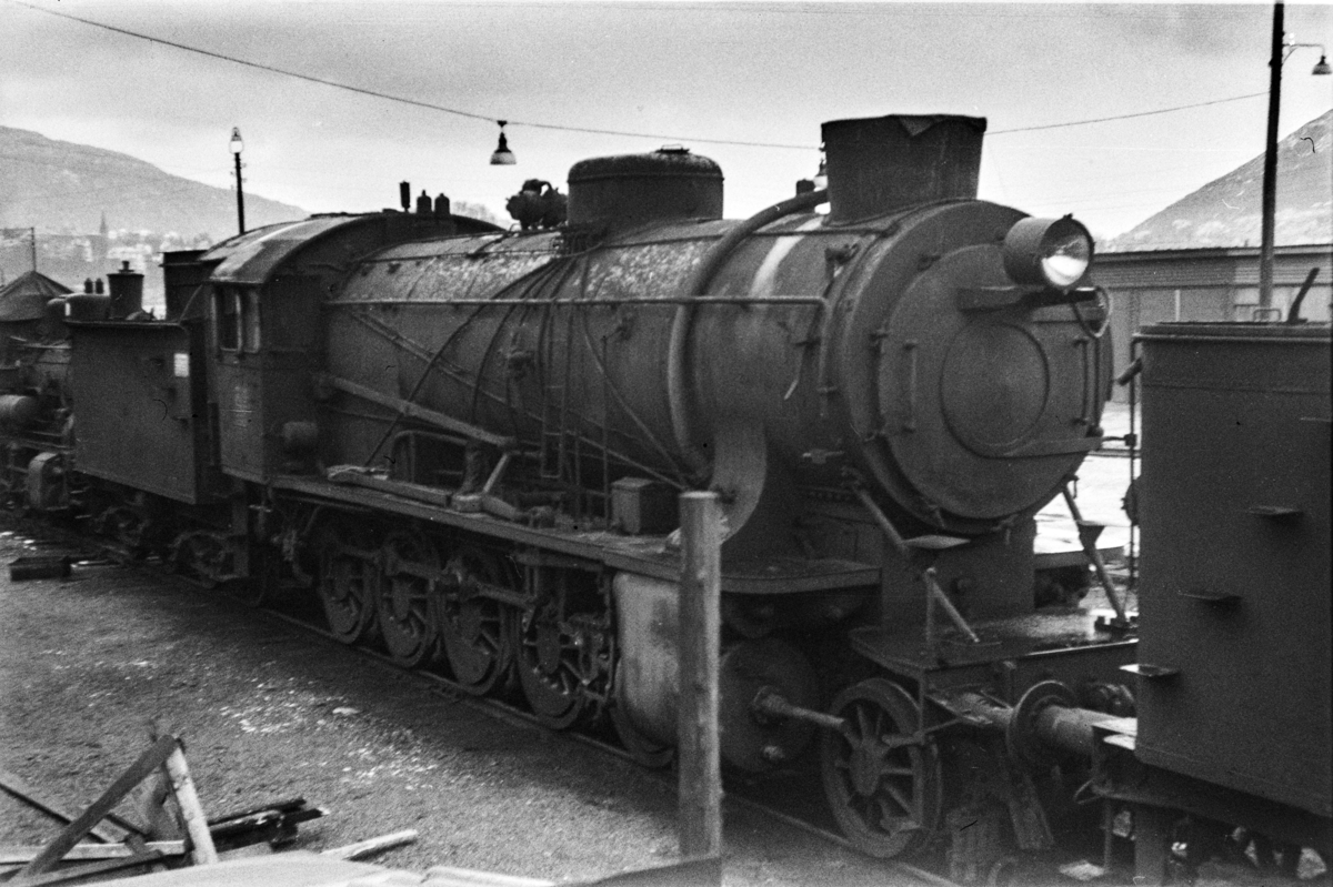 Utrangert damplokomotiv type 39a nr. 309 på Bergen stasjon
