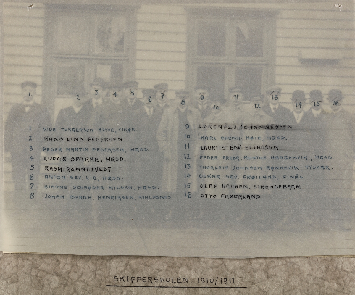 Gruppebilder - Skipperskolen 1910/1911