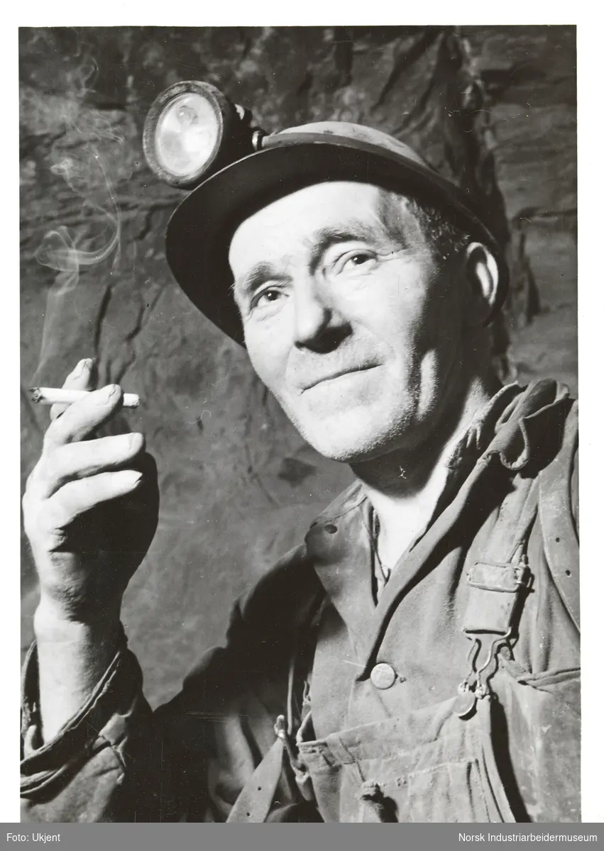 Portrett av mann ved Kjørholt kalksteingruver