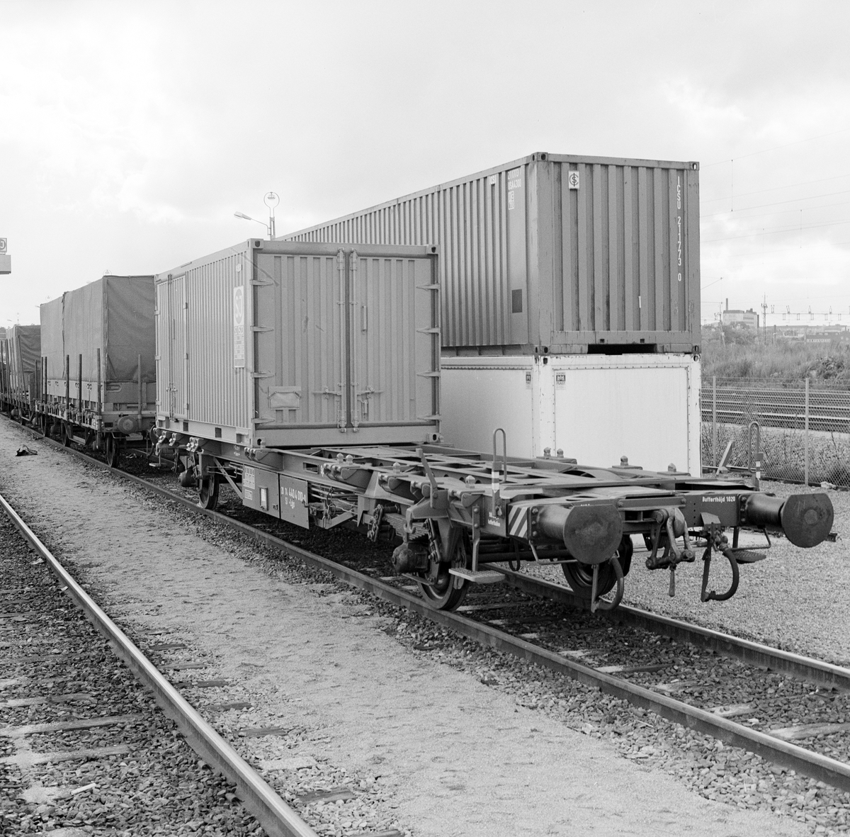 Statens järnvägar SJ Lgjs 741 Containervagn  Årsta