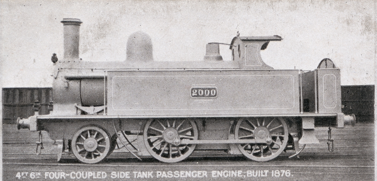 The London & North Western Railway, LNWR lok 2000. 2-4-0 Tank Class.
