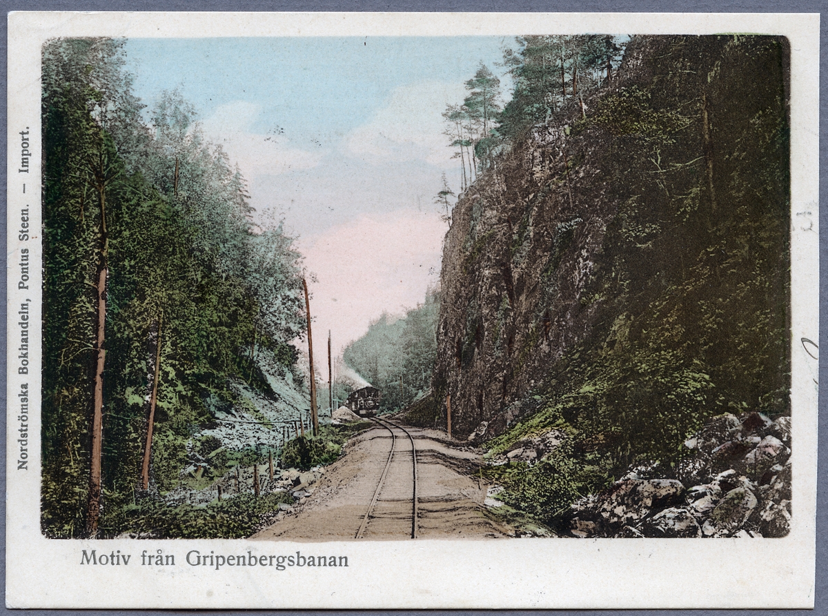 Kortet är taget i sprickdalen Ingerydsdalen mellan stationerna Bunn och Brötjemark. Tåget är väg västerut mot stationen i Brötjemark och vidare till Jönköping.