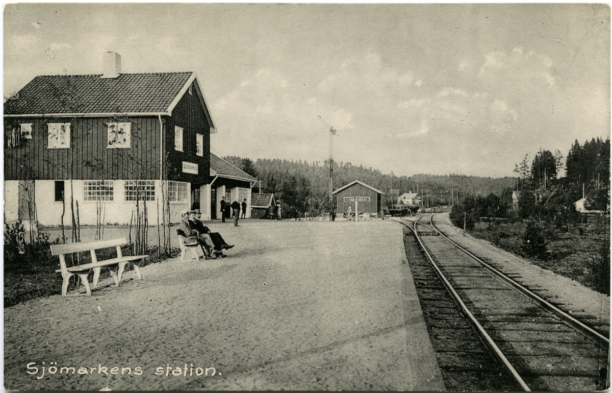 Sjömarkens järnvägsstation.