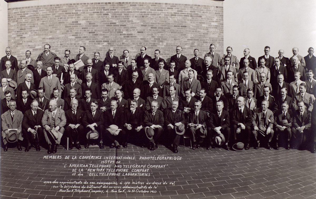 Deltagare i Internationell Radiotelegrafistkonferens i New York 1927.