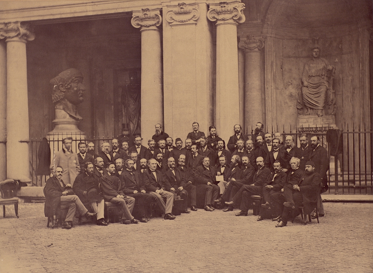 Internationella telegrafkongressen i Rom december 1871 med bland annat Pehr Brändström sittande tvåa från höger.